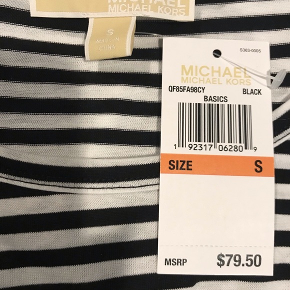 MICHAEL KORS Sm black and white striped top - Picture 5 of 6